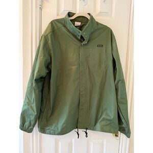 Columbia Mens Button Front Jacket Olive Green‎ XL Lightweight Coat